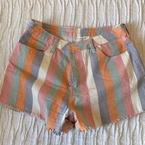 Multicolor Striped Shorts